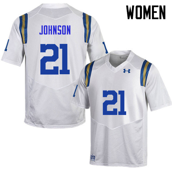 Women #21 Mossi Johnson UCLA Bruins Under Armour College Football Jerseys Sale-White - Click Image to Close